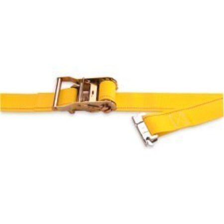 KINEDYNE Kinedyne Cargo Control Ratchet Logistic Strap 641601 with Spring Loaded Fitting - 16' x 2" Gray 641601